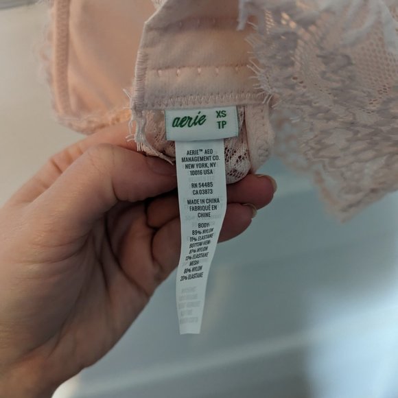 Aerie Eyelash Lace Plunge Bralette - Cheeky Peach - Picture 8 of 8